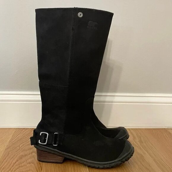 Sorel Tall Suede / Leather Moto Riding Boots Size 8 - Picture 1 of 4